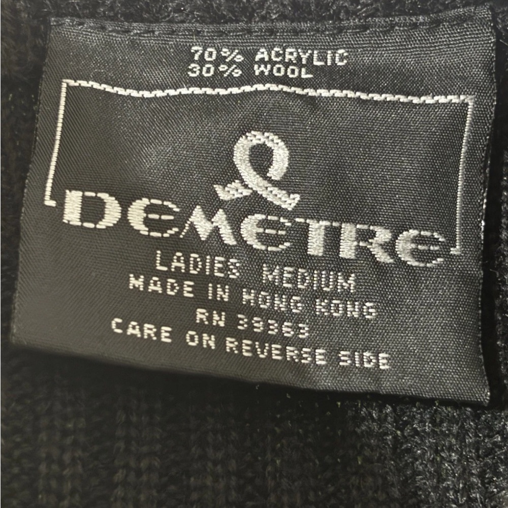 Vtg 90’s Y2K Demetre Wool Blend Sweater Women’s M Crazy Pattern - Picture 5 of 5